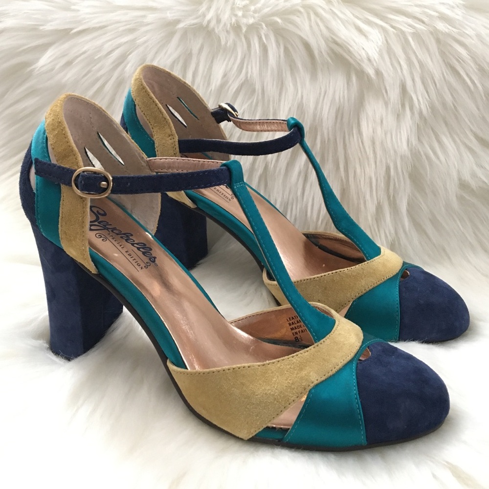Special Edition Seychelles Leather T-Strap Heels